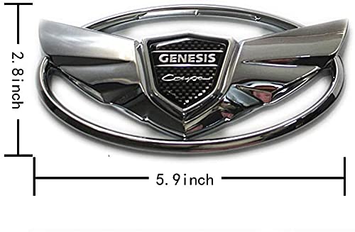 2 Pieces fit Genesis Logo Front+ Trunk Stickers Emblem Badges 2010-2017 Fit Genesis Art of Speed Coupe Wing Car Accessories (Gene-Sliver) - Image 3