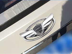 Alternative view of 2 Pieces fit Genesis Logo Front+ Trunk Stickers Emblem Badges 2010-2017 Fit Genesis Art of Speed Coupe Wing Car Accessories (Gene-Sliver)