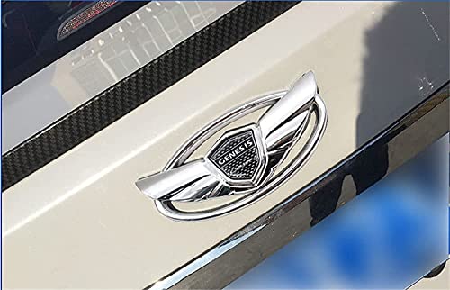 2 Pieces fit Genesis Logo Front+ Trunk Stickers Emblem Badges 2010-2017 Fit Genesis Art of Speed Coupe Wing Car Accessories (Gene-Sliver) - Image 2