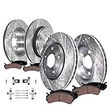 8pc Brake Kit for 2010-2016 Hyundai Genesis Coupe 13.39" inch Front and 12.99" inch Rear Drilled and Slotted Disc Brake Rotors Ceramic Brake Pads 2011 2012