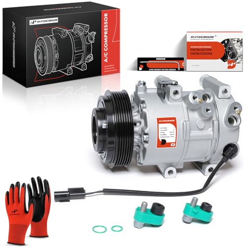 Air Conditioner AC Compressor with Clutch 6-Groove Pulley Compatible with Hyundai - 2013-2014 - Genesis Coupe L4 2.0L Turbo