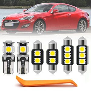 11pcs Genesis LED Interior Lights Bulb Kit for Hyundai Genesis Coupe 2010 2011 2012 2013 2014 2015 2016 Super Bright 6000K Map Trunk Lights Interior LED Light Bulbs