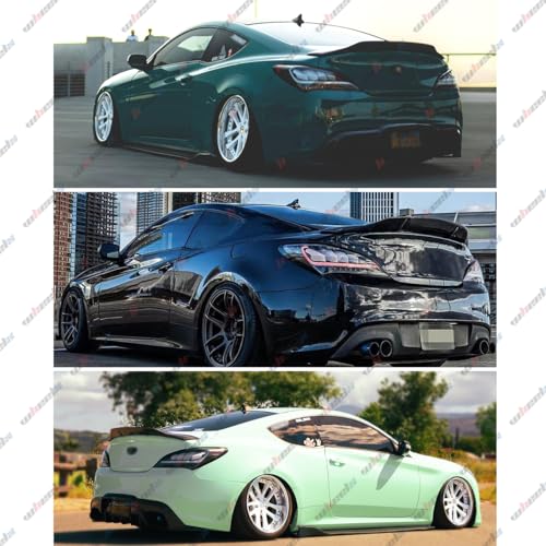 Rear Spoiler Compatible with 2010-2016 Genesis 2.0T 3.8 Coupe, R Style Duckbill Trunk Exterior High Kick Tail Deck Lid Splitter Wing Lip - Image 6