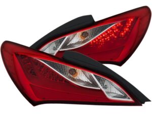 ANZO GENESIS COUPE CHROME HOUSING CLEAR LENS LED TAIL LIGHTS 2010 – 2016